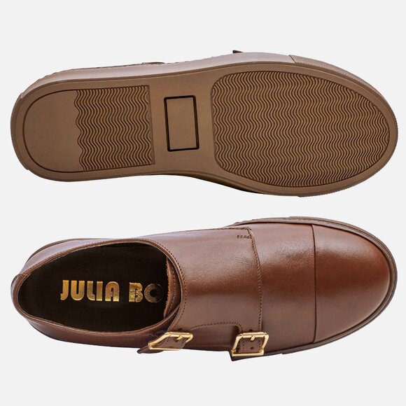 Ladies brown monk sneakers, ladies casual buckle shoes,  EU 39/8.5 - Picture 4 of 4